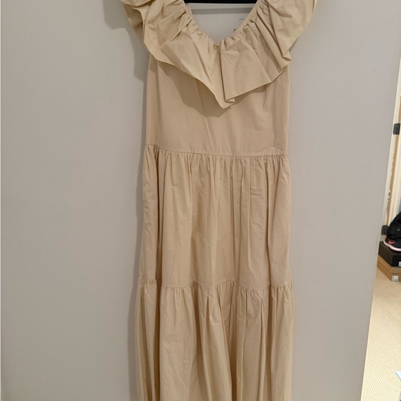 English Factory Ruffle Neck Sleeveless Midi Dress - Picture 7 of 9